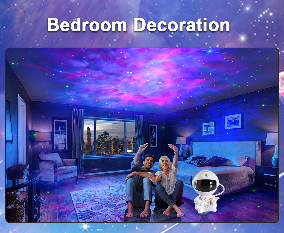 Proyector de luz nocturna para niños, lámpara de noche Led con USB, Decoración de cumpleaños, Control remoto, astronauta, Galaxia, cielo estrellado, estrella, regalo