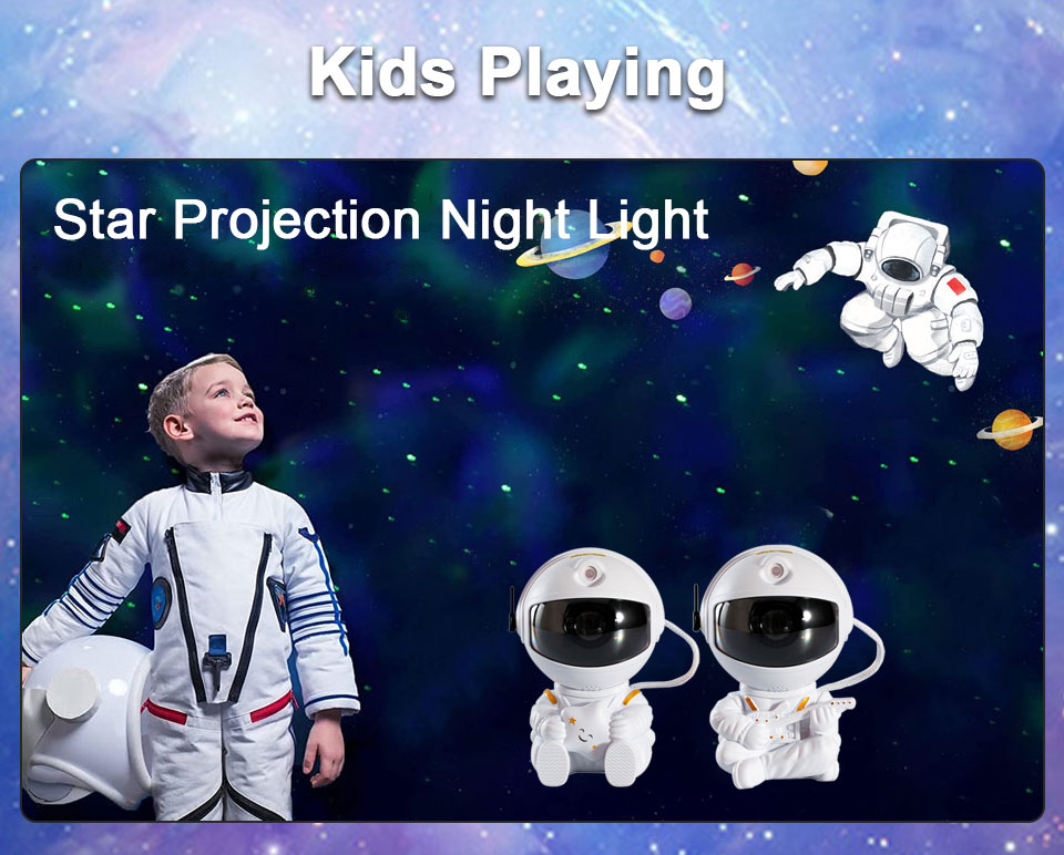 Proyector de luz nocturna para niños, lámpara de noche Led con USB, Decoración de cumpleaños, Control remoto, astronauta, Galaxia, cielo estrellado, estrella, regalo