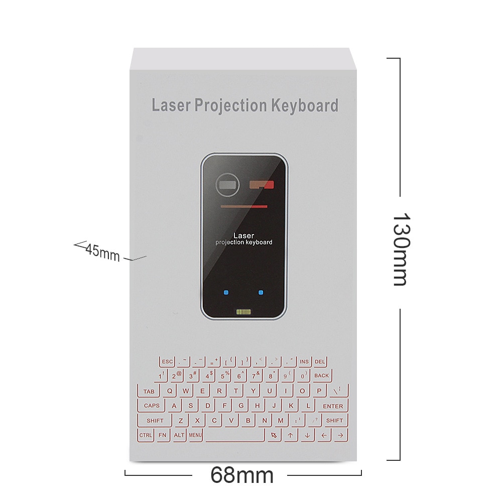 Teclado láser Virtual Portátil con Bluetooth, teclado de Proyector Inalámbrico con función de ratón para iphone, tableta, ordenador, teléfono