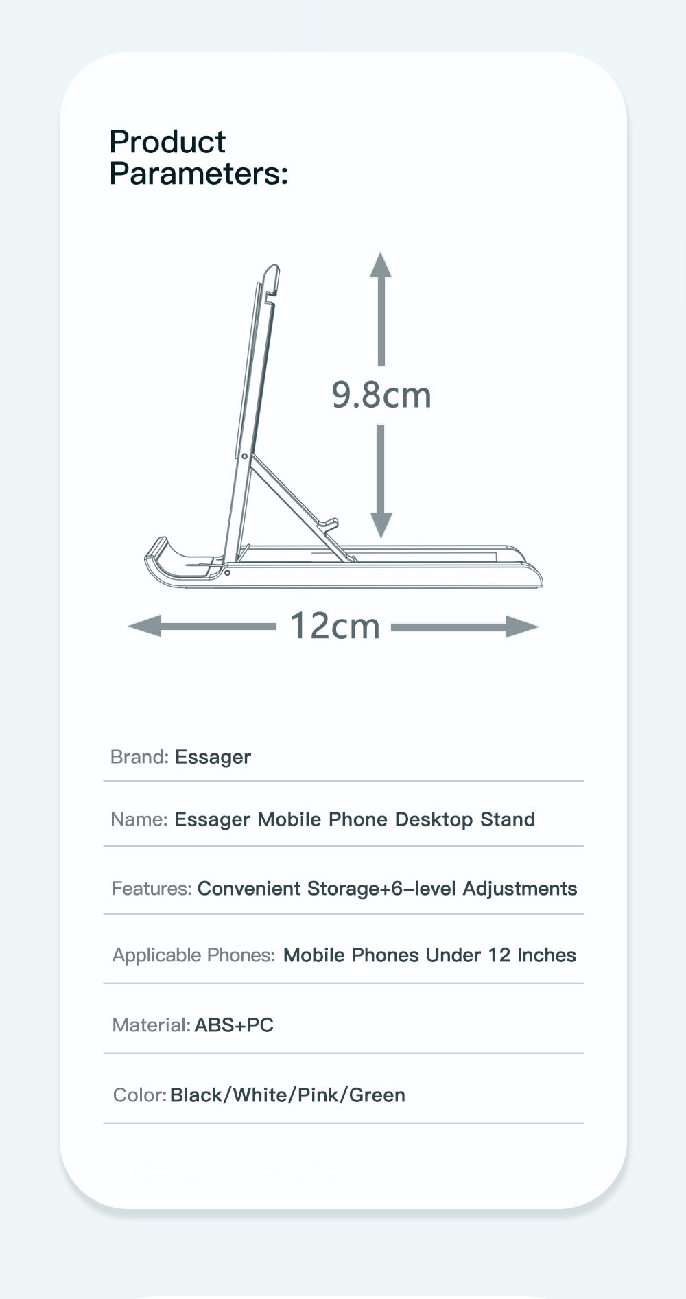 Soporte de escritorio portátil de Essager, soporte plegable para teléfono móvil para iPhone 13 Pro Max, iPad Xiaomi, soporte de escritorio portátil