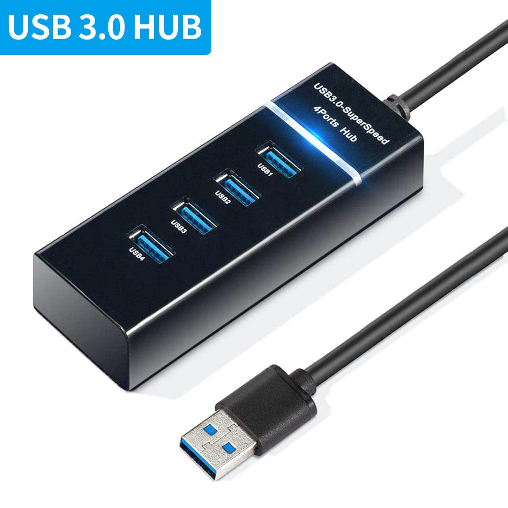 Hub Usb 5Gbps de alta velocidad, 3 0 Hub USB, múltiples puertos para PC, Accesorios de ordenador, adaptador de estación de acoplamiento, 4 puertos, divisor Hab 3,0