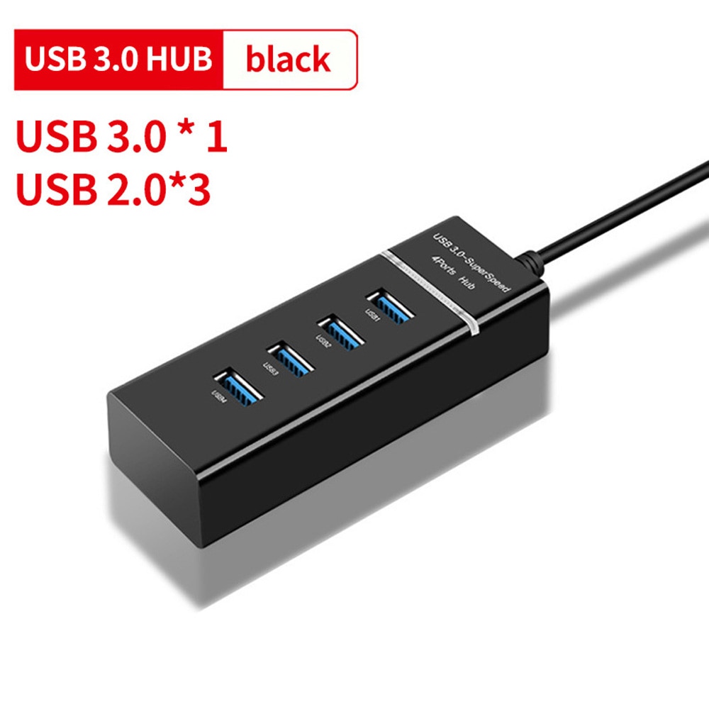 Hub Usb 5Gbps de alta velocidad, 3 0 Hub USB, múltiples puertos para PC, Accesorios de ordenador, adaptador de estación de acoplamiento, 4 puertos, divisor Hab 3,0