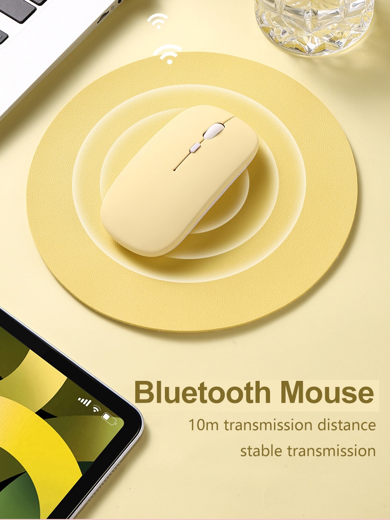 Ratón inalámbrico con Bluetooth, Mouse ergonómico silencioso y mágico para ordenador portátil, iPad, tableta, Notebook, teléfono móvil y oficina