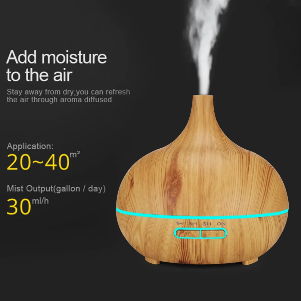 Best Sell Home Air Purifier and Air Humidifier 400ml Remote/Wood Grain Ultrasonic Diffuser yx025 - Imagen 5