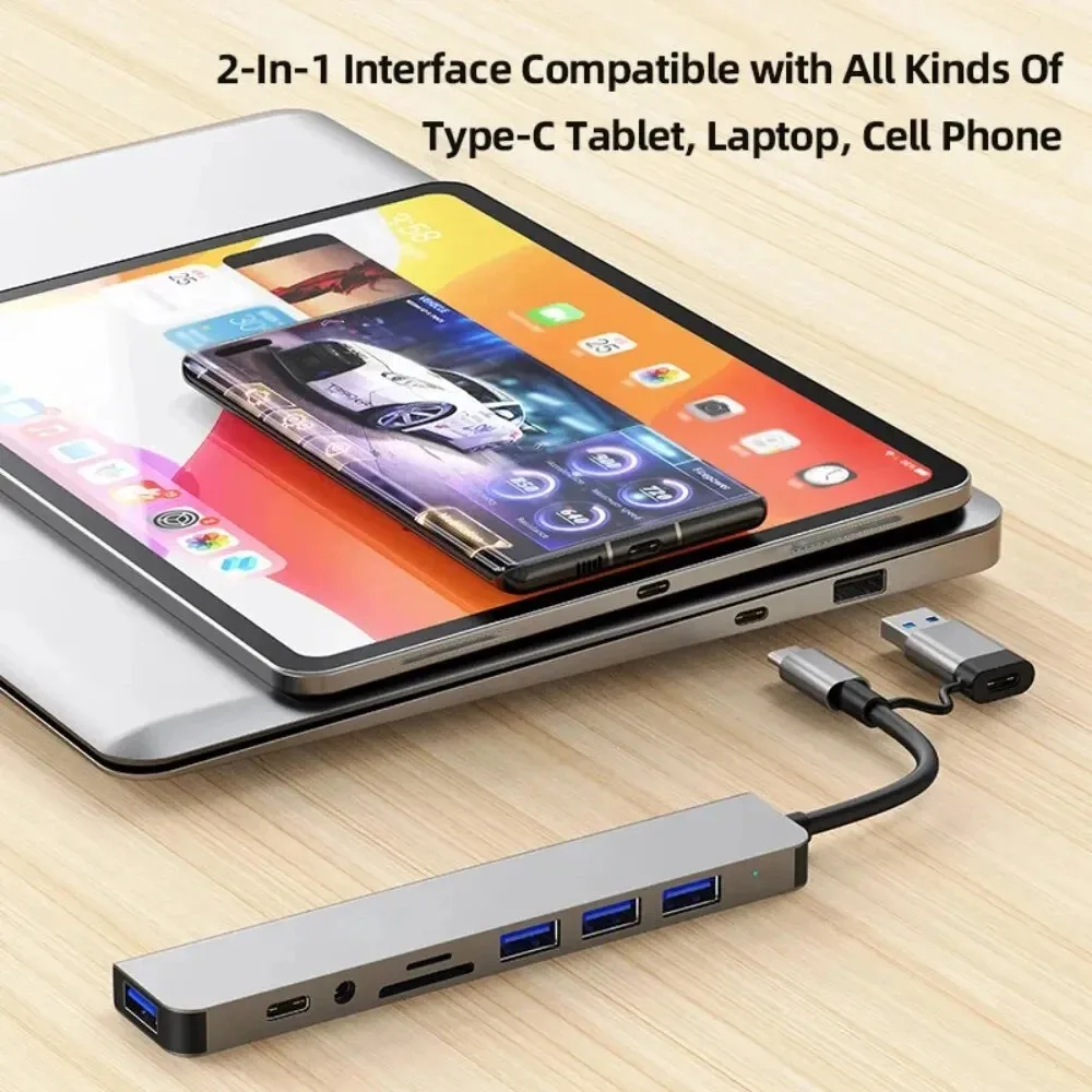 USB C Hub USB Hub 3.0, Aluminum 7 in 1 USB Extender, USB Splitter with 1 X USB 3.0, 4 X USB 2.0 and 2 X USB C Ports USB C Hub USB Hub 3.0, Aluminum 7 in 1 USB Extender, USB Splitter with 1 X USB 3.0, 4 X USB 2.0 and 2 X USB C Ports