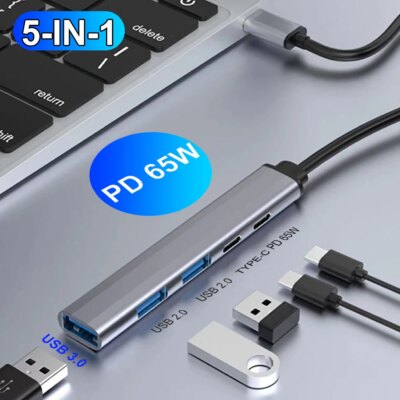 Adaptador Tipo C a USB 3.0 para Laptop y PC- Multi entrada