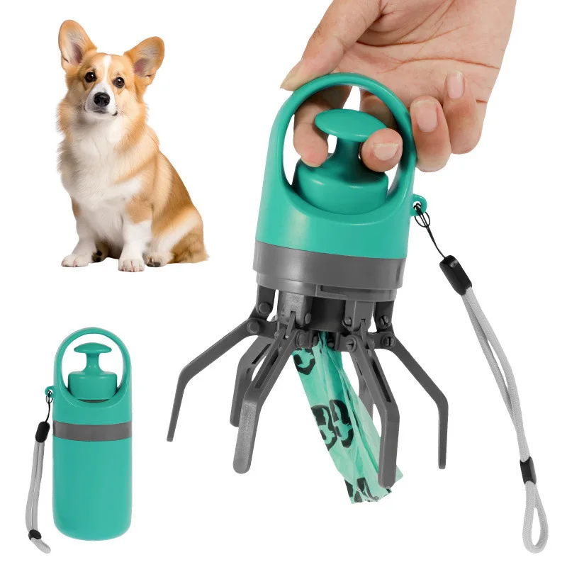 Portable Outdoor Pet Waste Bag with 6-Claw Poop Scooper for Dogs Cats Travel Eco-Friendly Durable Collector Cleaning Tool