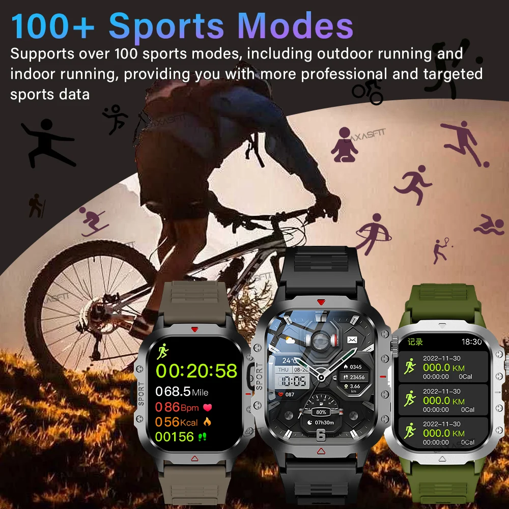 KESHUYOU Outdoor Sports Smart Watch 2.01 inch HD Screen LED Flashlight Bluetooth Talking Smart Watch for Men Women Holiday Gifts KESHUYOU Outdoor Sports Smart Watch 2.01 inch HD Screen LED Flashlight Bluetooth Talking Smart Watch for Men Women Holiday Gifts