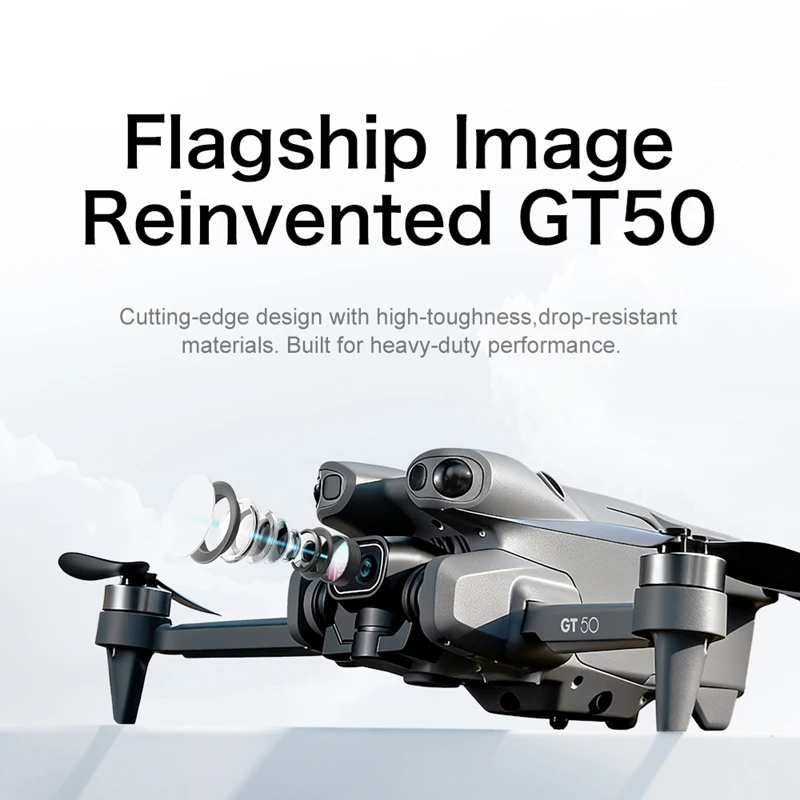 GT50 RC Drone 8K HD Aerial Photography Remote Control Aircraft Dual Camera WIFI GPS Three Sided Obstacle Avoidance Quadcopter