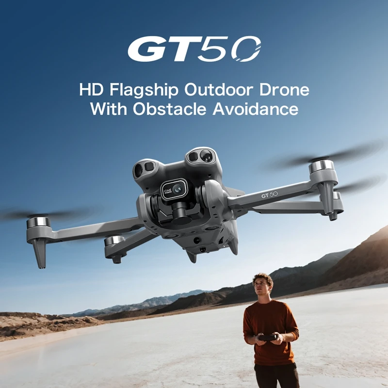 GT50 RC Drone 8K HD Aerial Photography Remote Control Aircraft Dual Camera WIFI GPS Three Sided Obstacle Avoidance Quadcopter