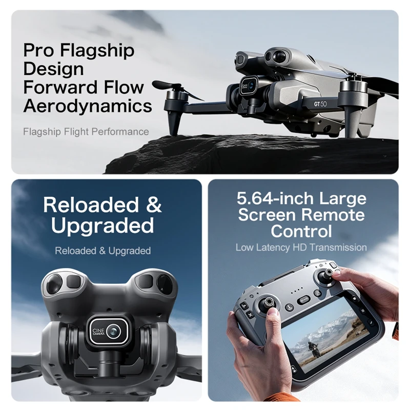 GT50 RC Drone 8K HD Aerial Photography Remote Control Aircraft Dual Camera WIFI GPS Three Sided Obstacle Avoidance Quadcopter