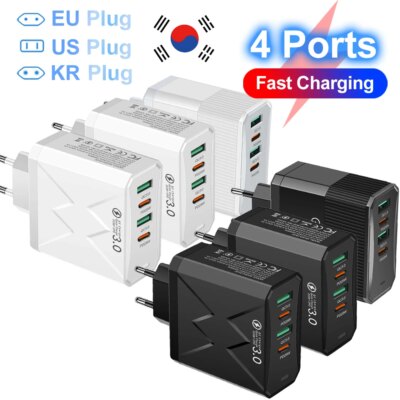 Cargador USB C PD 4 Puertos